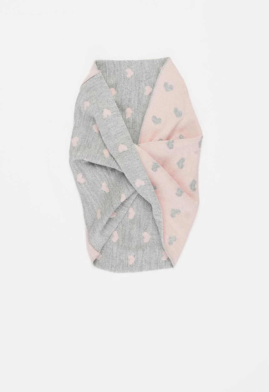Pop Candy - Girls snood - pink & grey