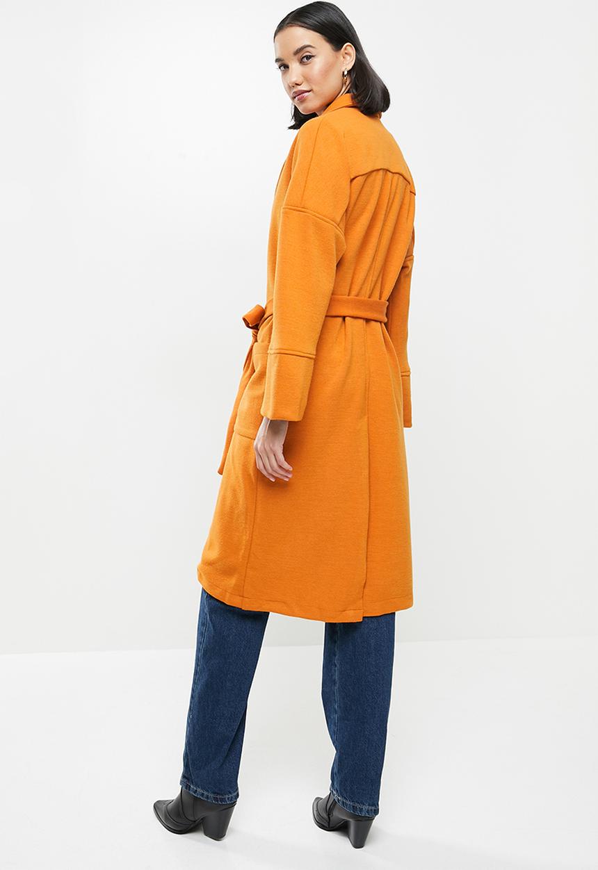 Me&B - Knit melton lounge coat - orange