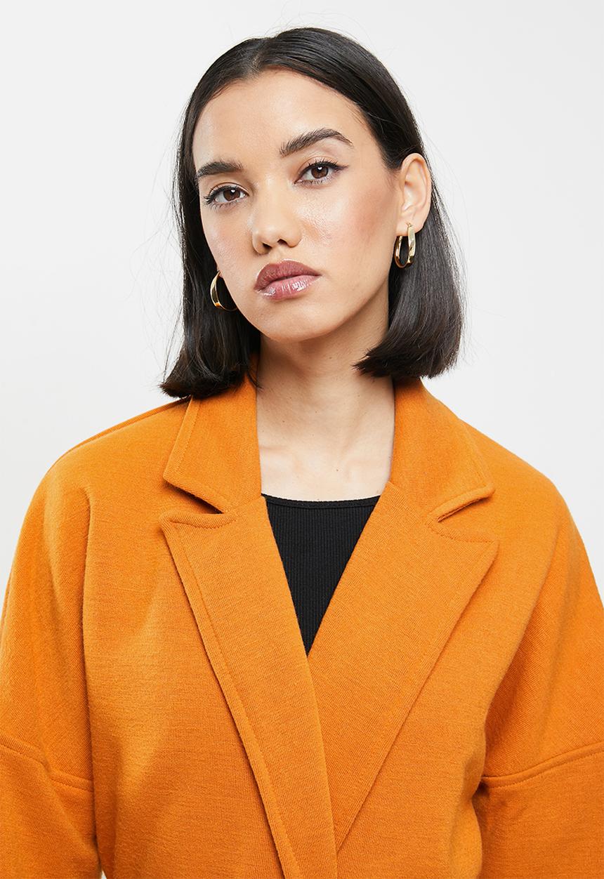 Me&B - Knit melton lounge coat - orange
