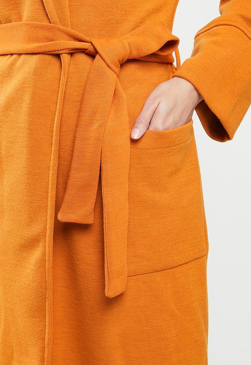 Me&B - Knit melton lounge coat - orange