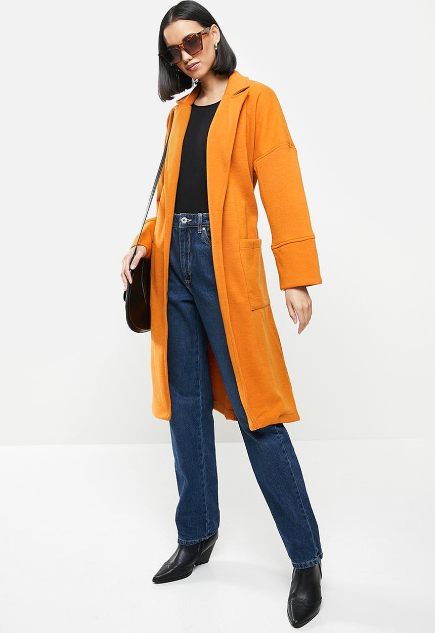 Me&B - Knit melton lounge coat - orange