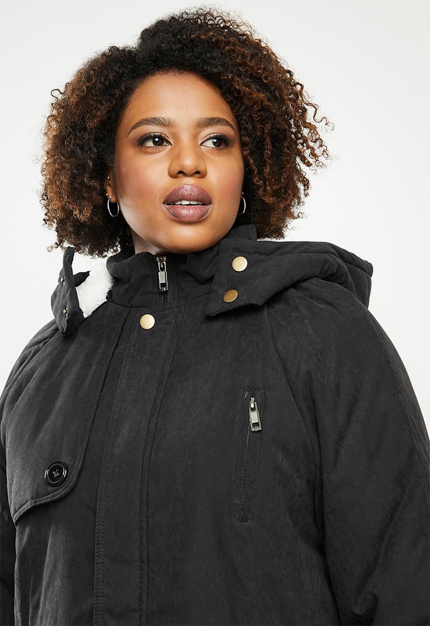STYLE REPUBLIC PLUS - Hooded parka - black