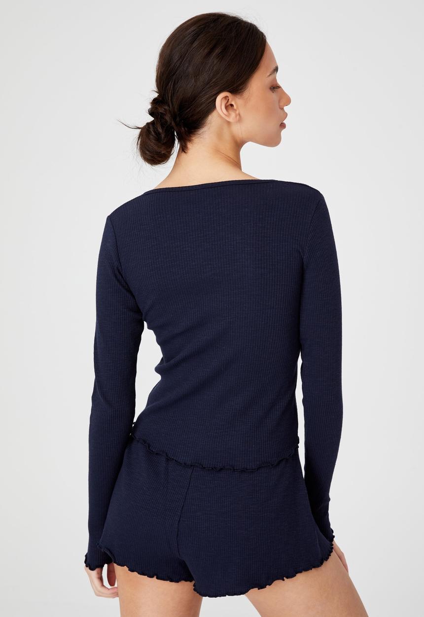 Cotton On - Pretty little sleep henley - navy