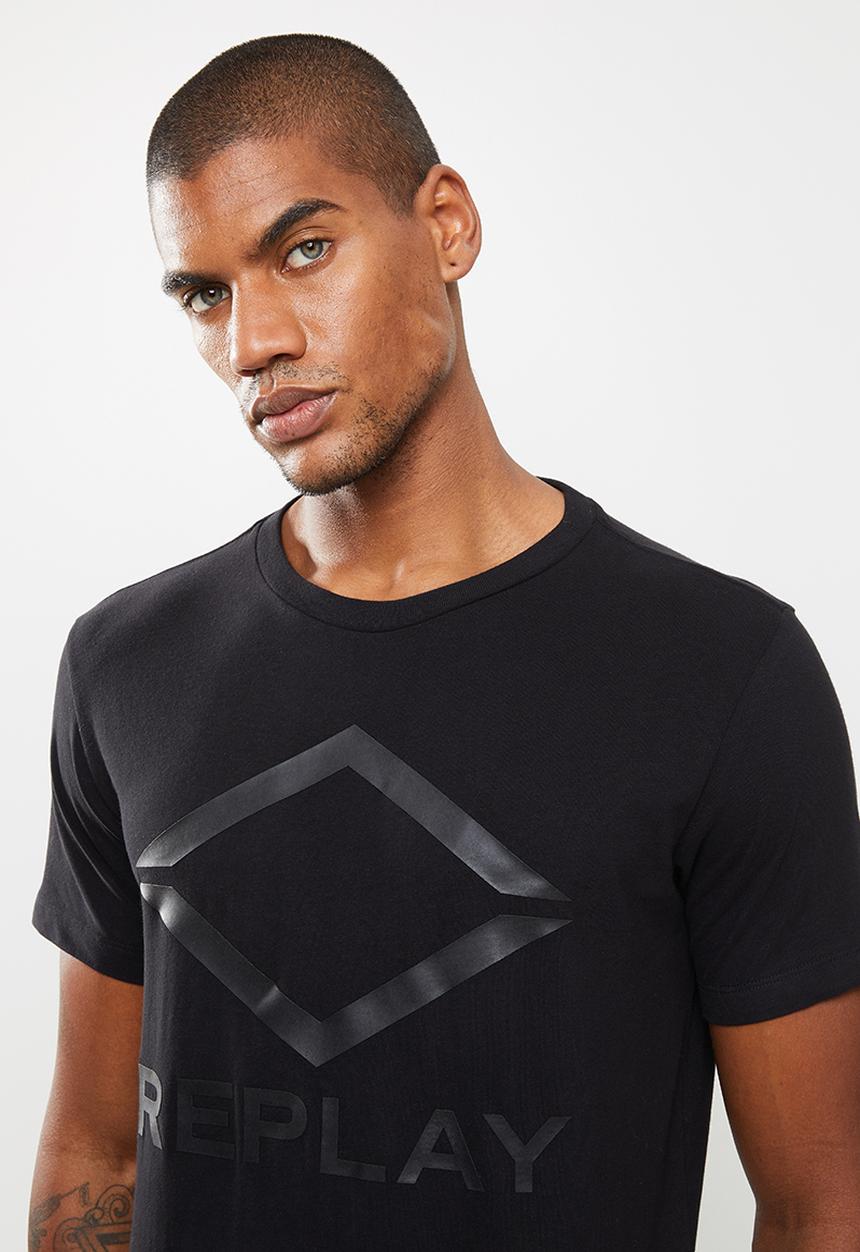 Replay - Replay diamond print tee - black 