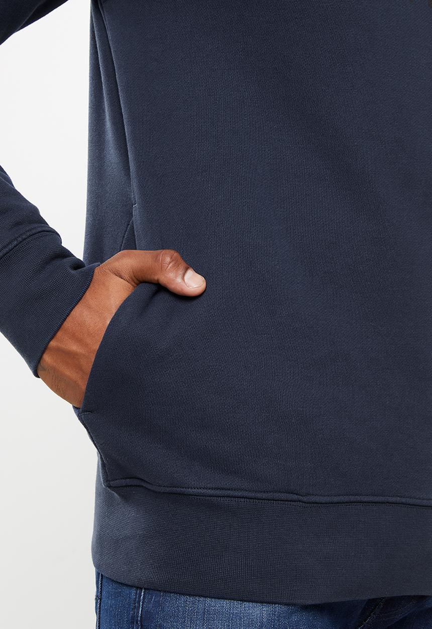 Replay - Replay label print hoodie - navy