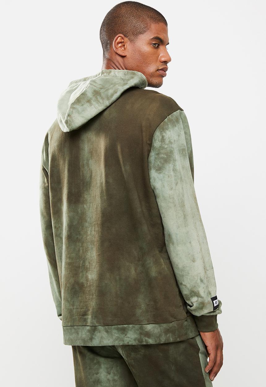 Flyersunion - Spectra-dye fleece printed hoodie - olive