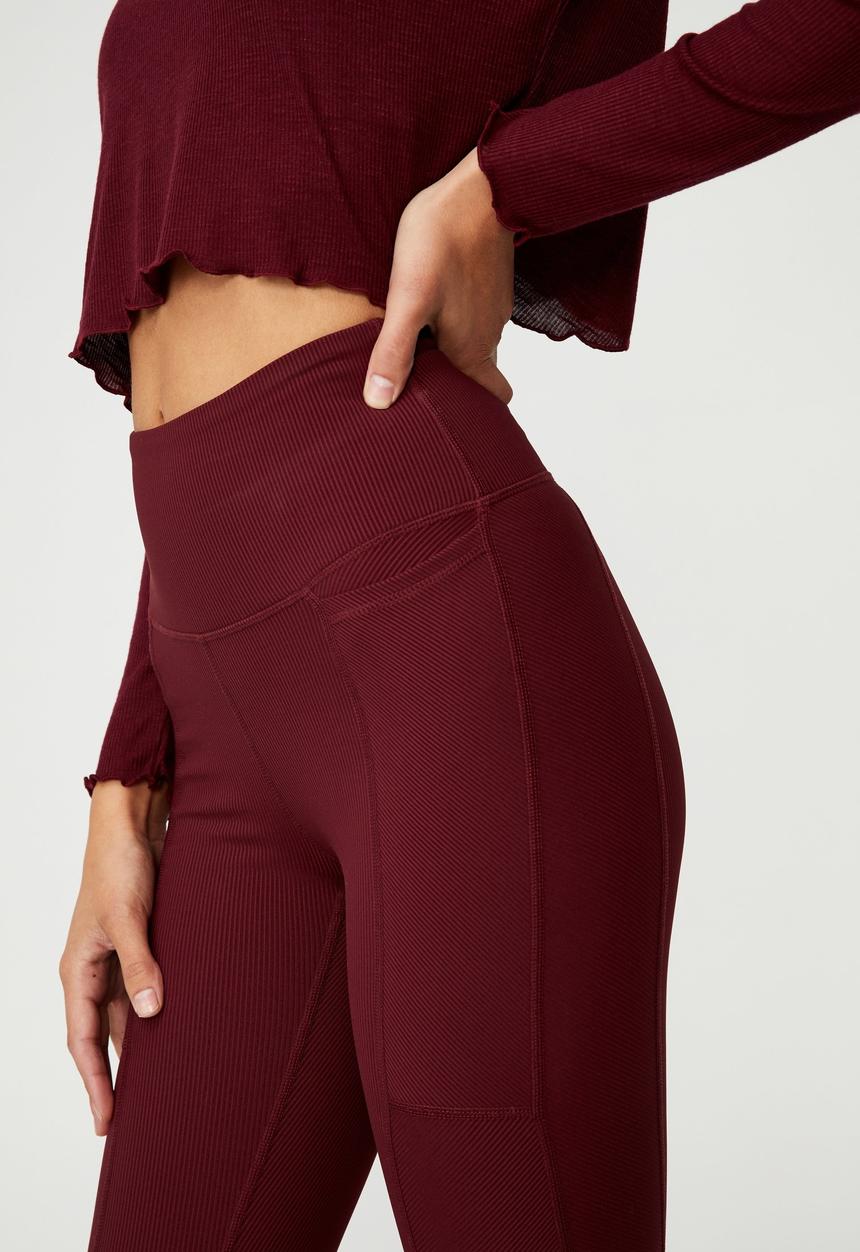 Cotton On - Rib pocket 7/8 tight - mulberry