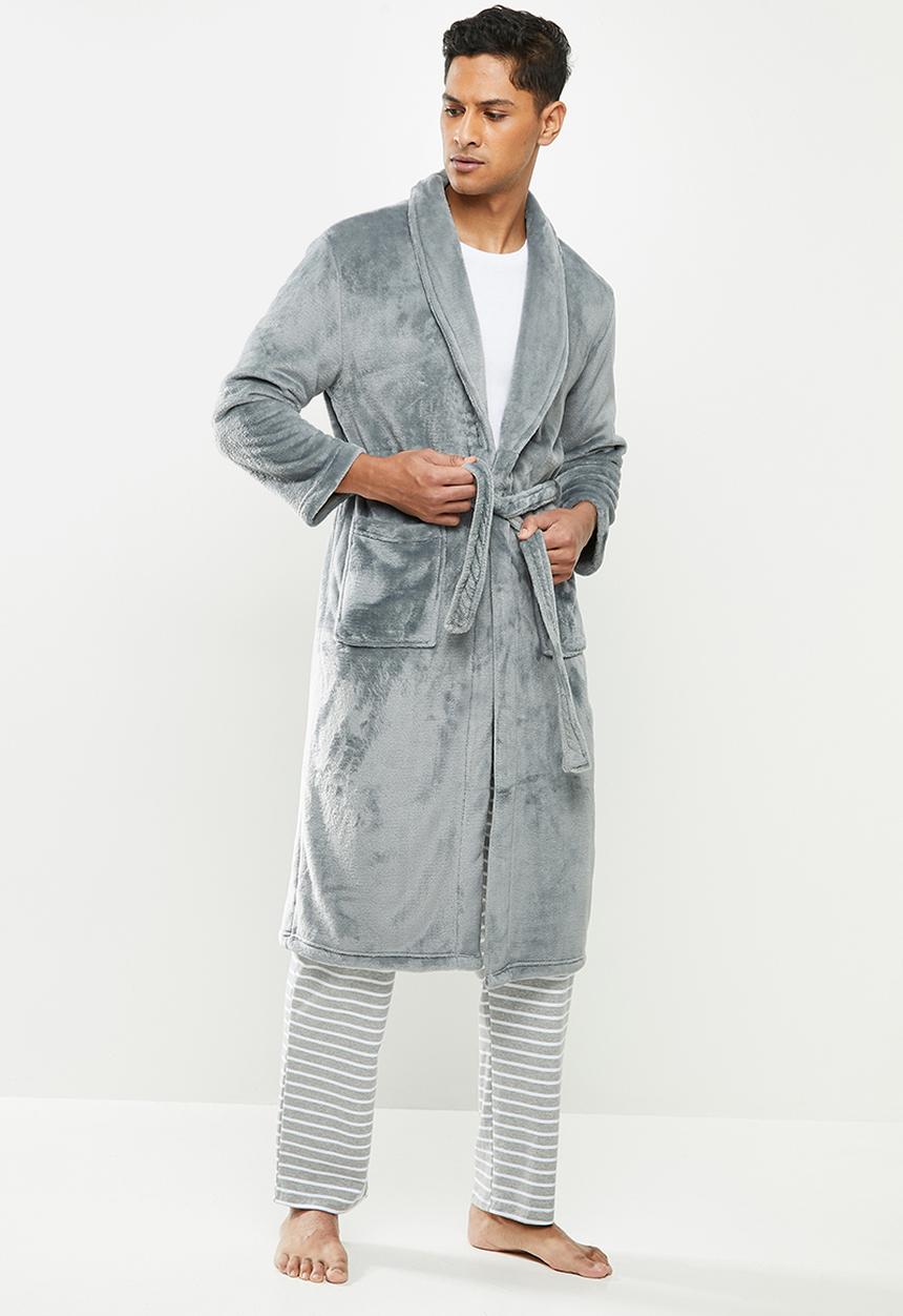STYLE REPUBLIC - Coral fleece robe - grey