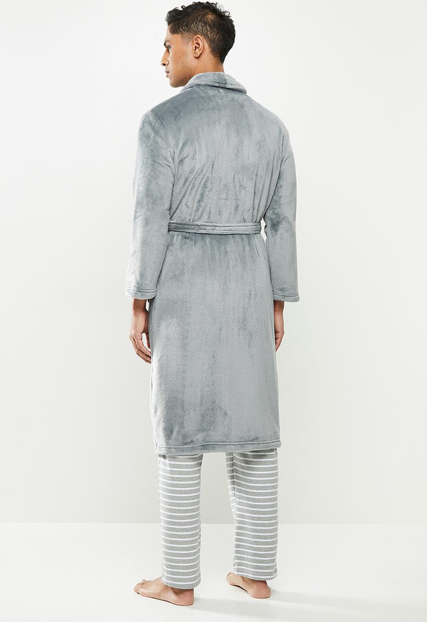 STYLE REPUBLIC - Coral fleece robe - grey