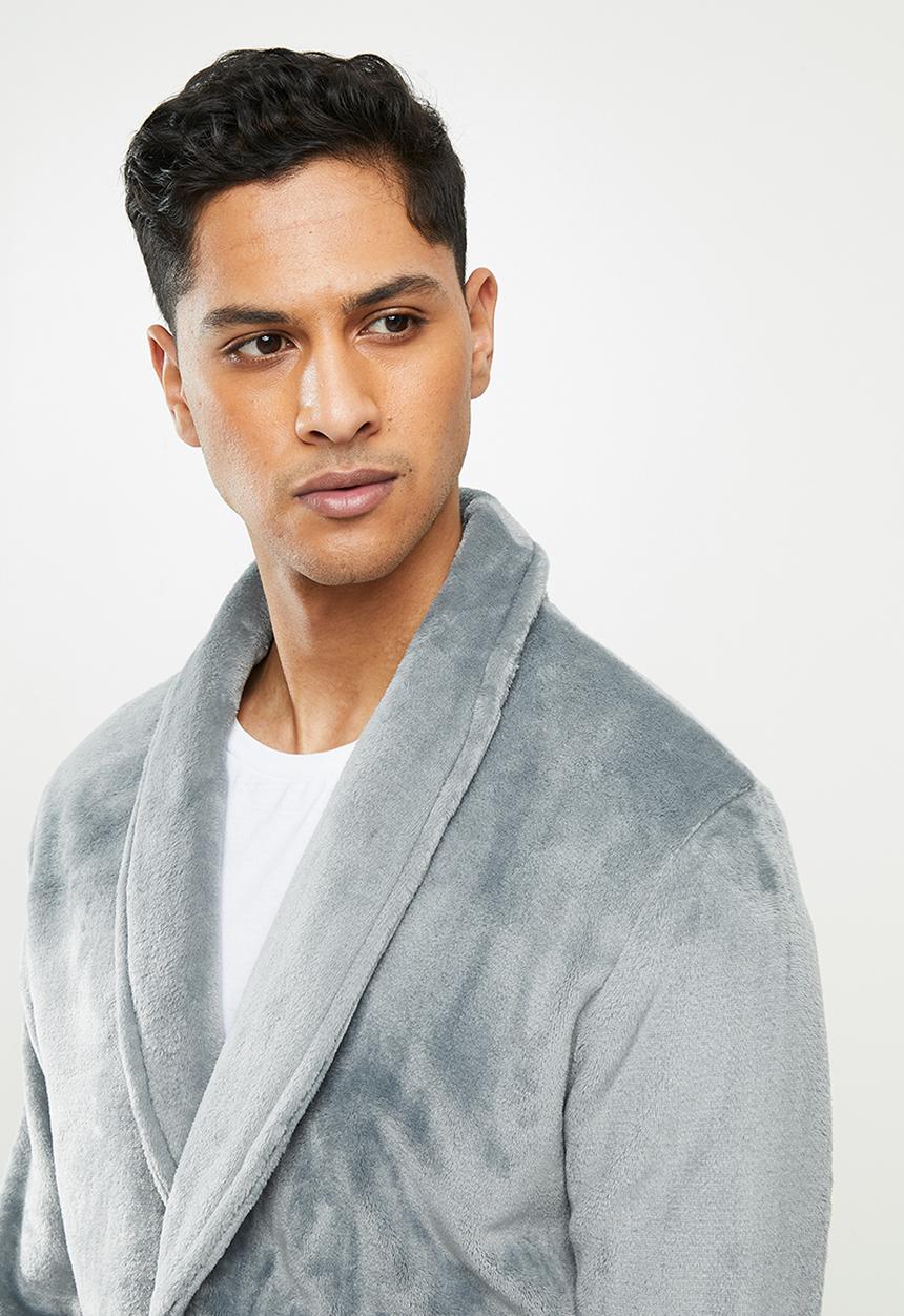 STYLE REPUBLIC - Coral fleece robe - grey