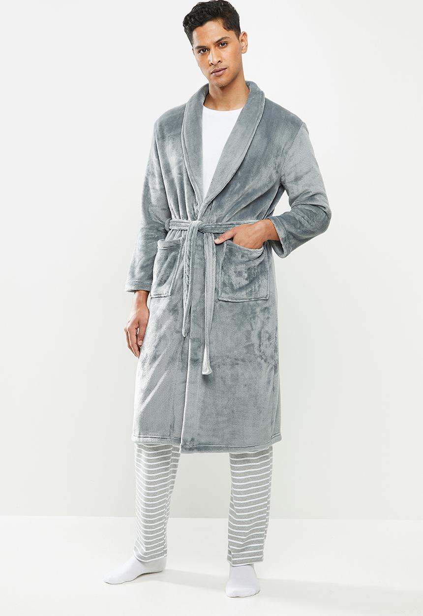 STYLE REPUBLIC - Coral fleece robe - grey