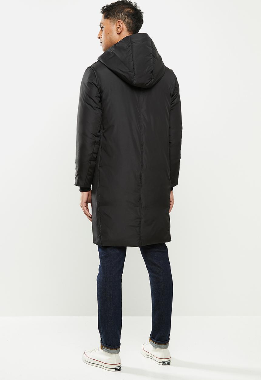 STYLE REPUBLIC - Longline hooded puffer - black