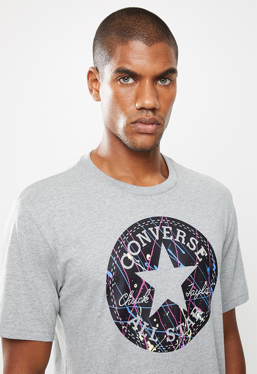 Converse - Splatter paint Chuck taylor patch graphic tee - grey