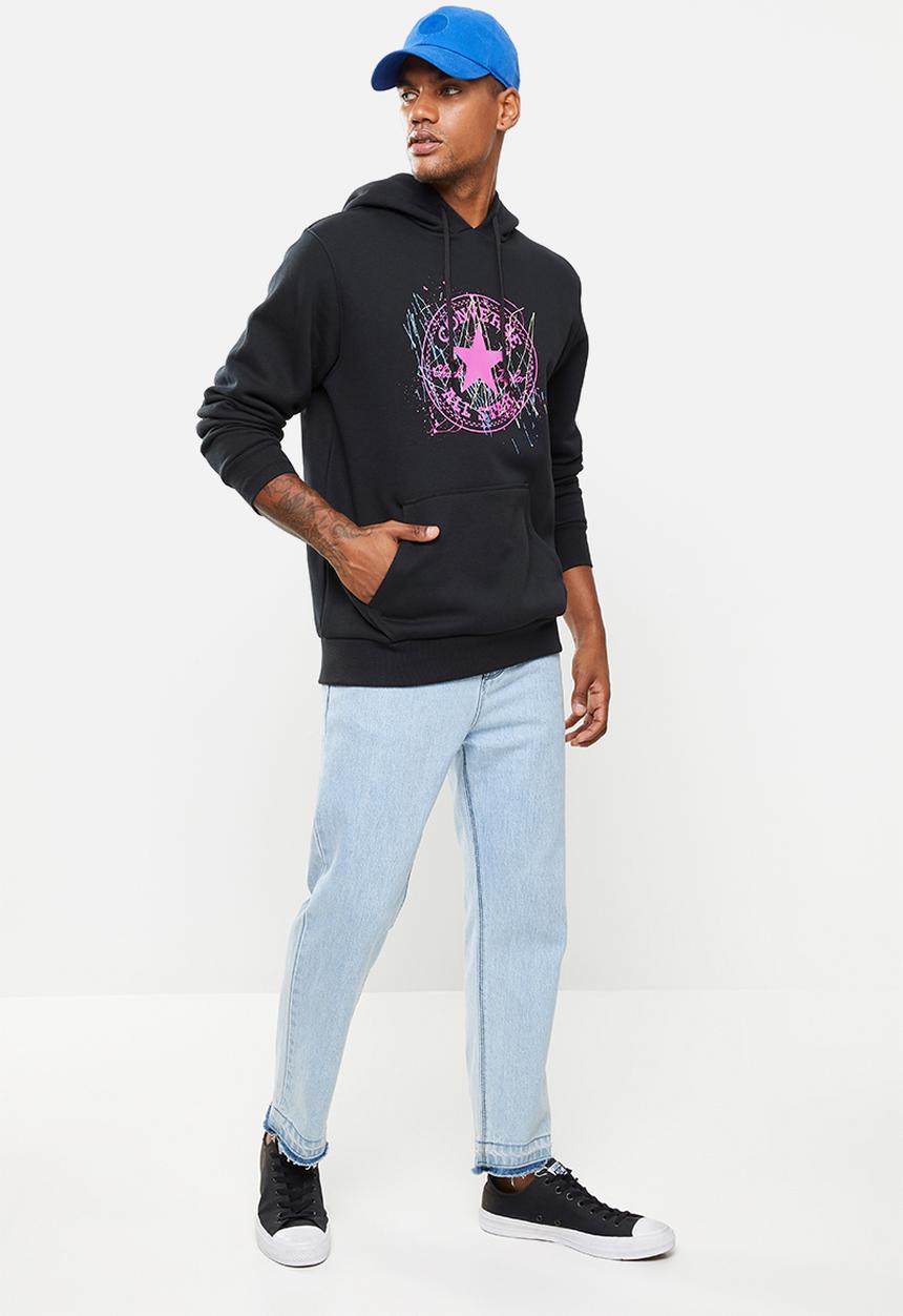 Converse - Splatter paint print pullover hoodie -  black