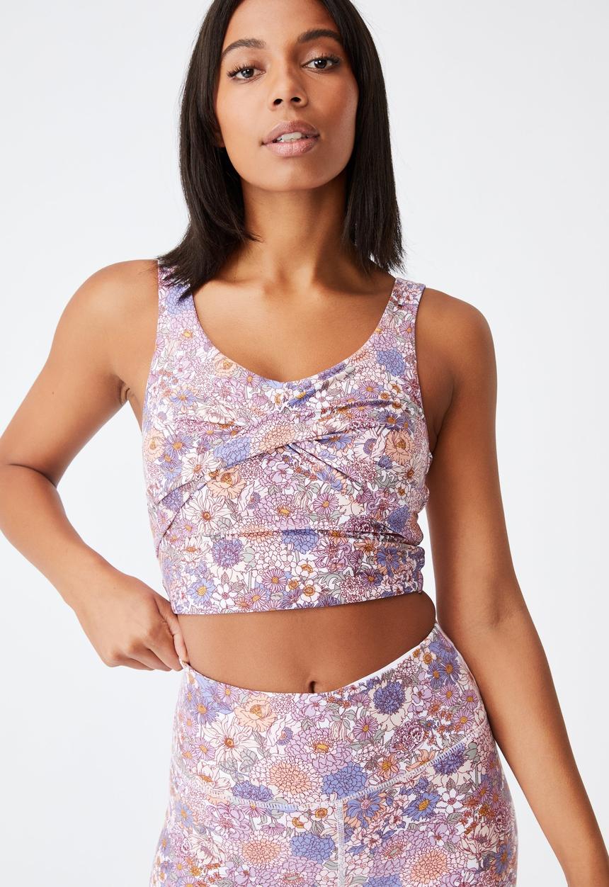 Cotton On - So peachy cross front vestlette - summer sketched floral