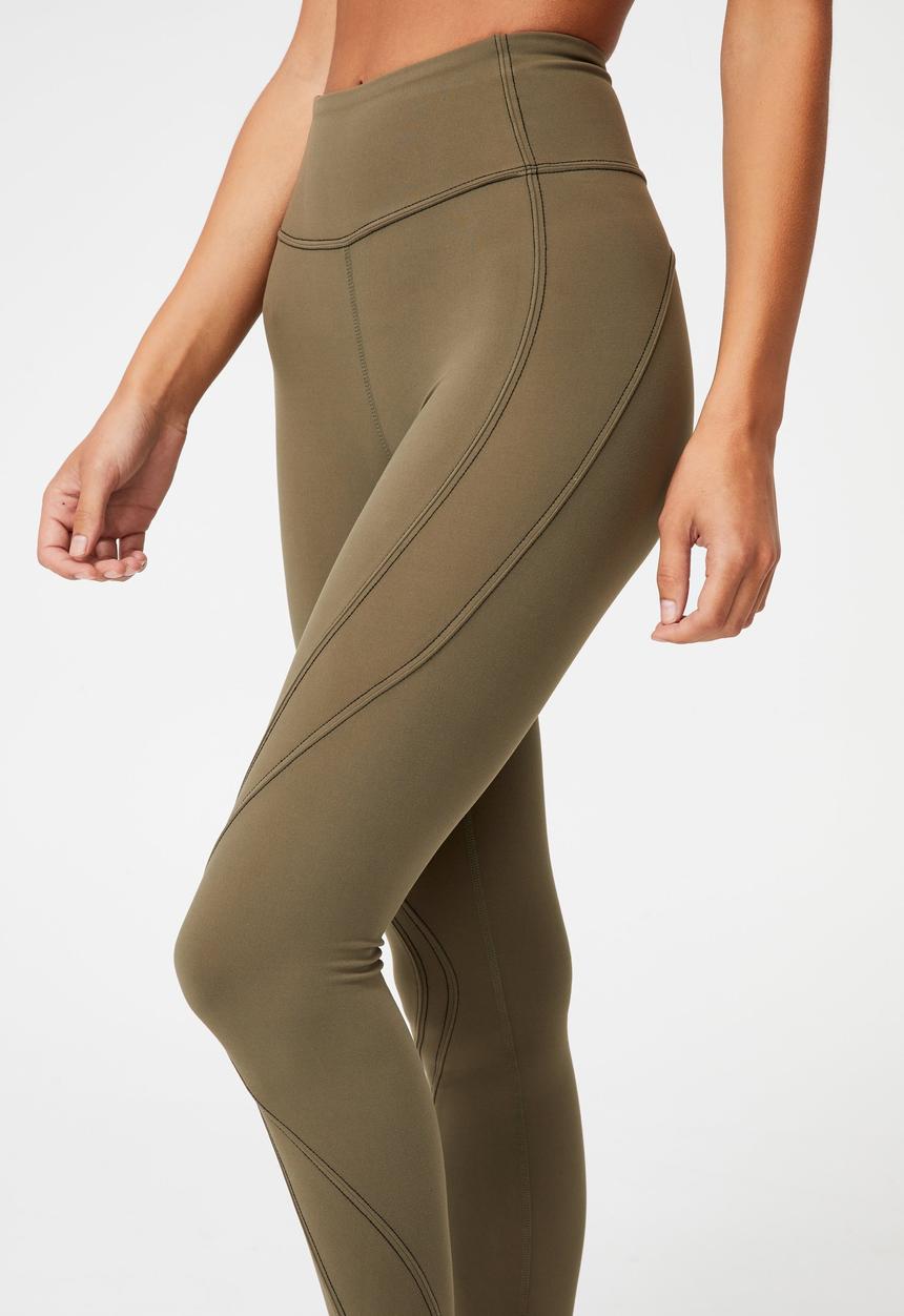 Cotton On - Stitched to perfection 7/8 tight - deep moss