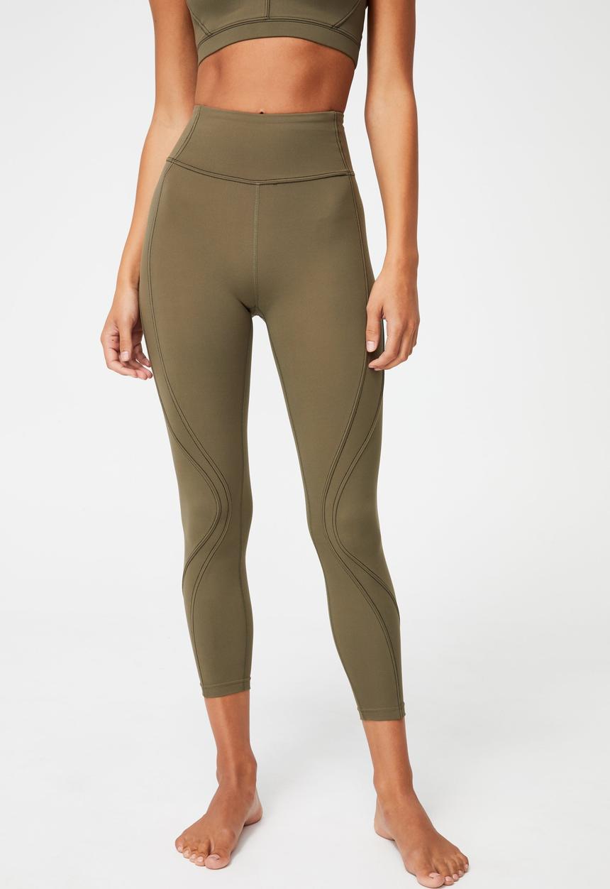 Cotton On - Stitched to perfection 7/8 tight - deep moss