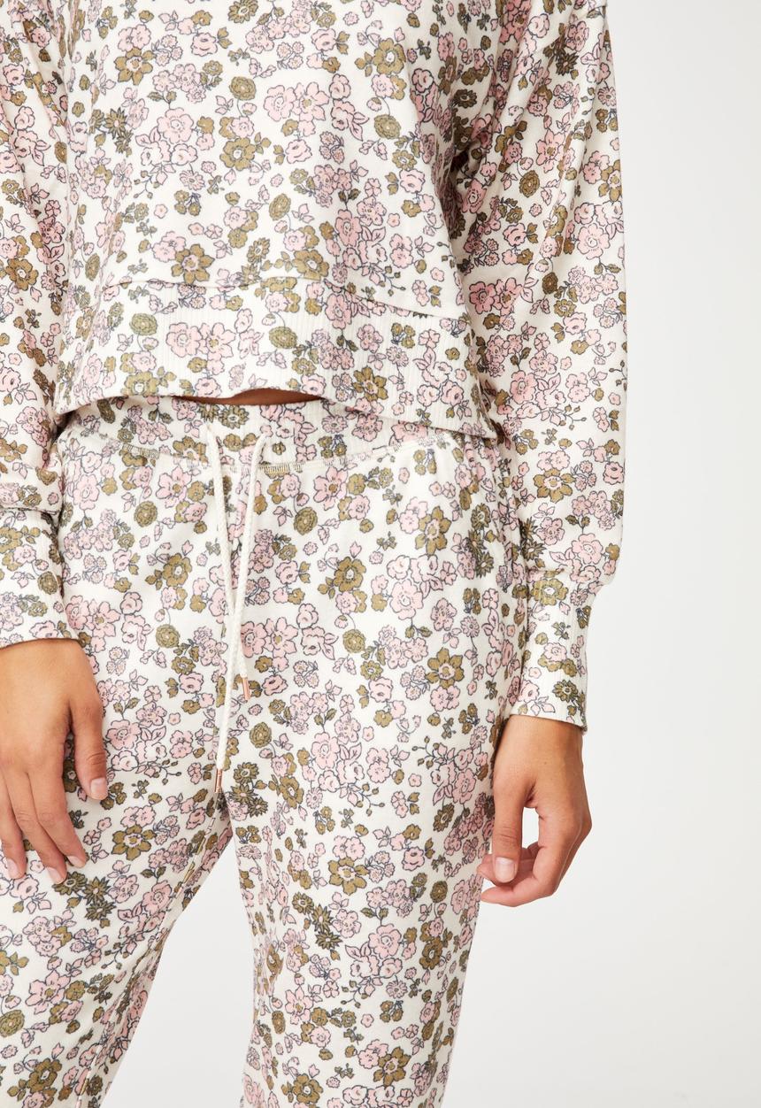 Cotton On - Super soft slim cuff pant - drawn ditzy