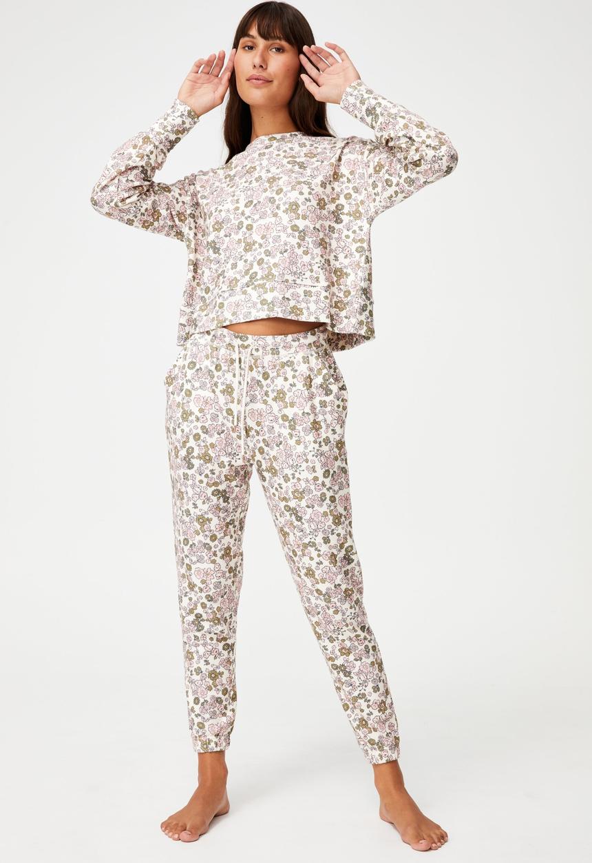 Cotton On - Super soft slim cuff pant - drawn ditzy