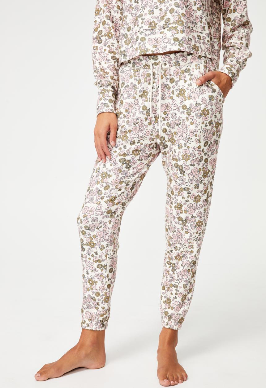Cotton On - Super soft slim cuff pant - drawn ditzy