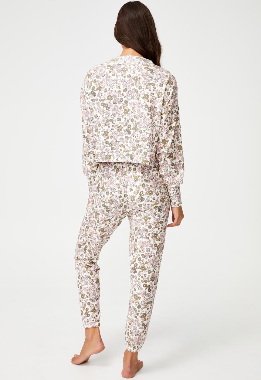 Cotton On - Super soft slim cuff pant - drawn ditzy