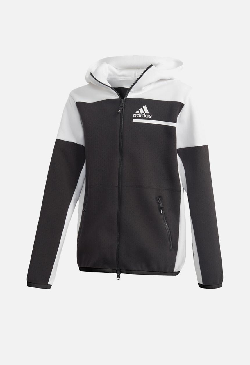 adidas Originals - Hooded track top - black & white 