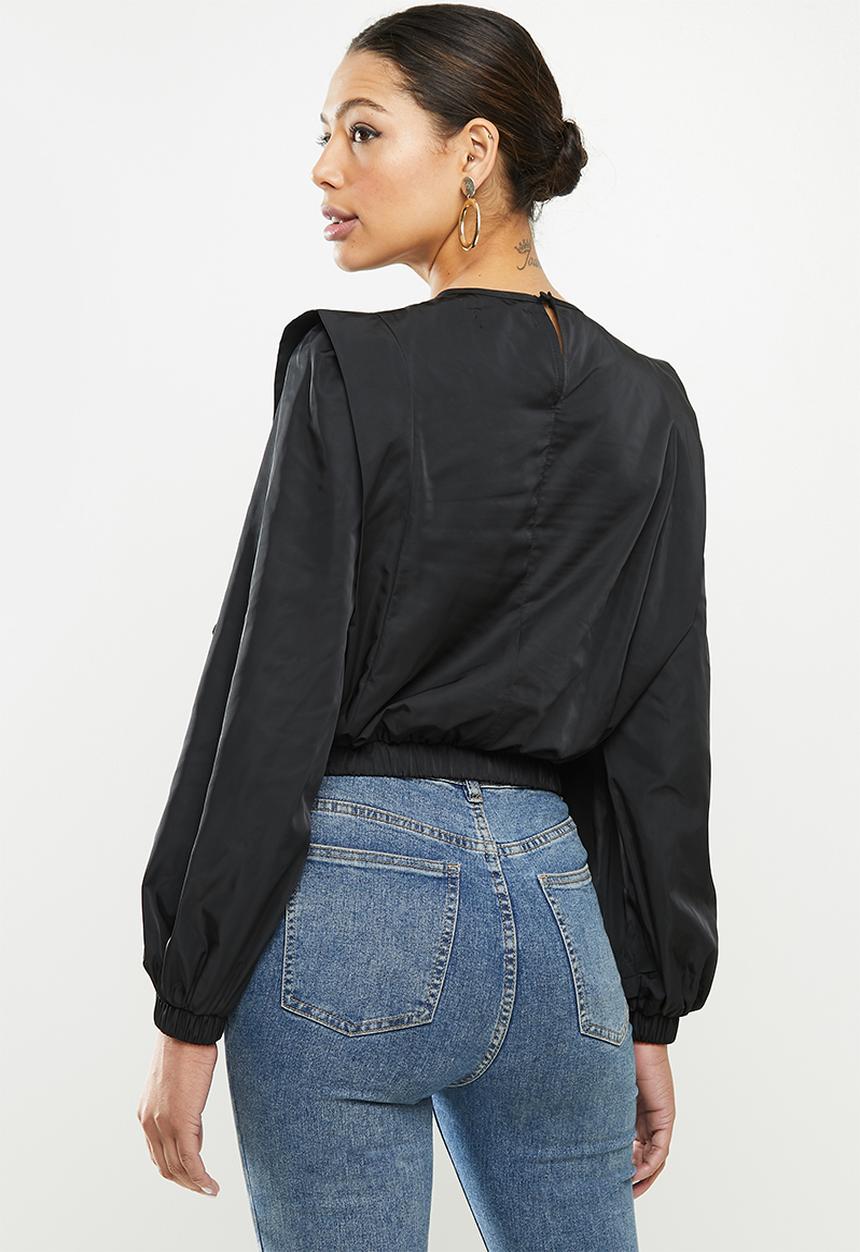 Missguided - Bold shoulder blouse - black