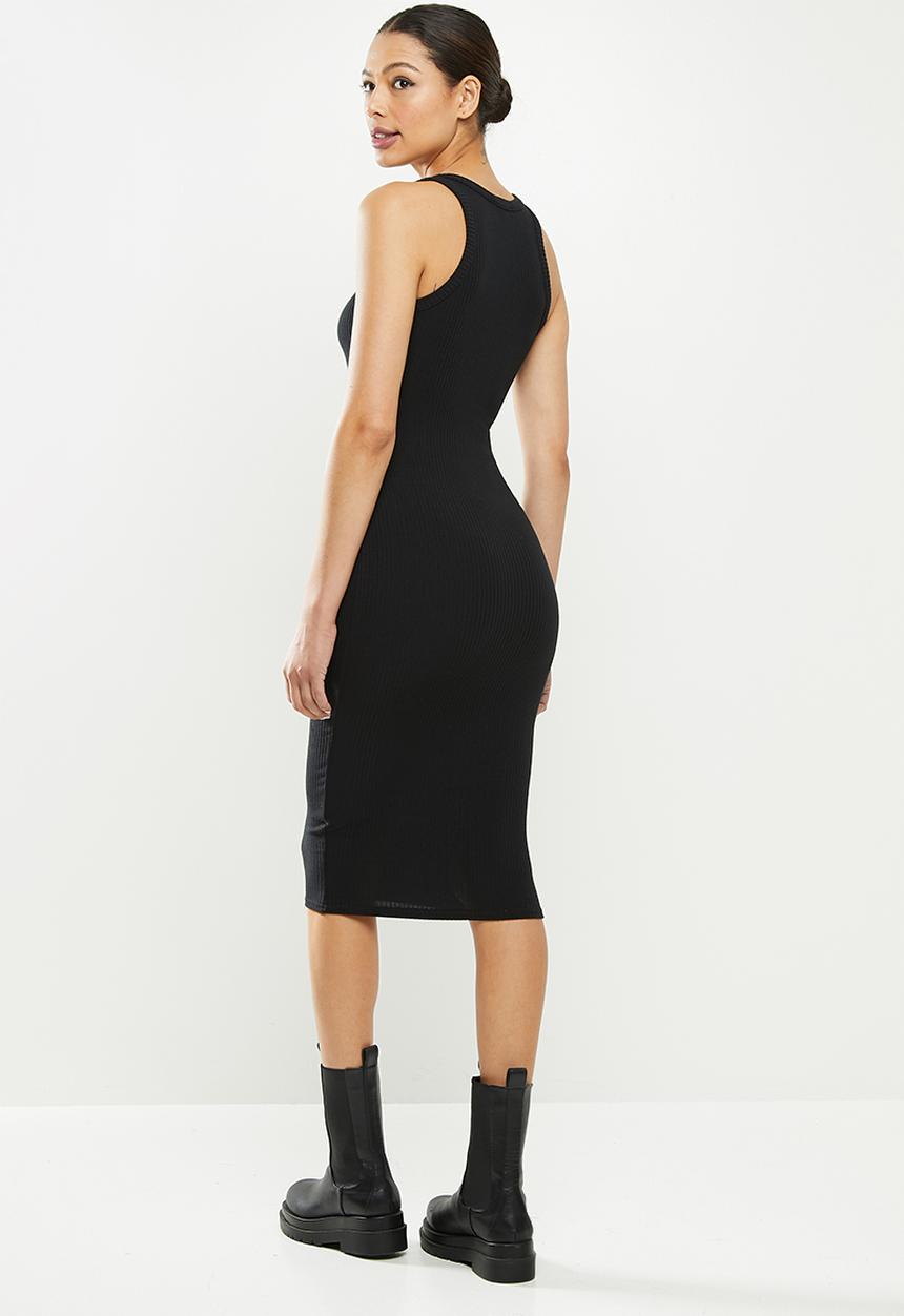 Missguided - Scoop neck midi dress - black