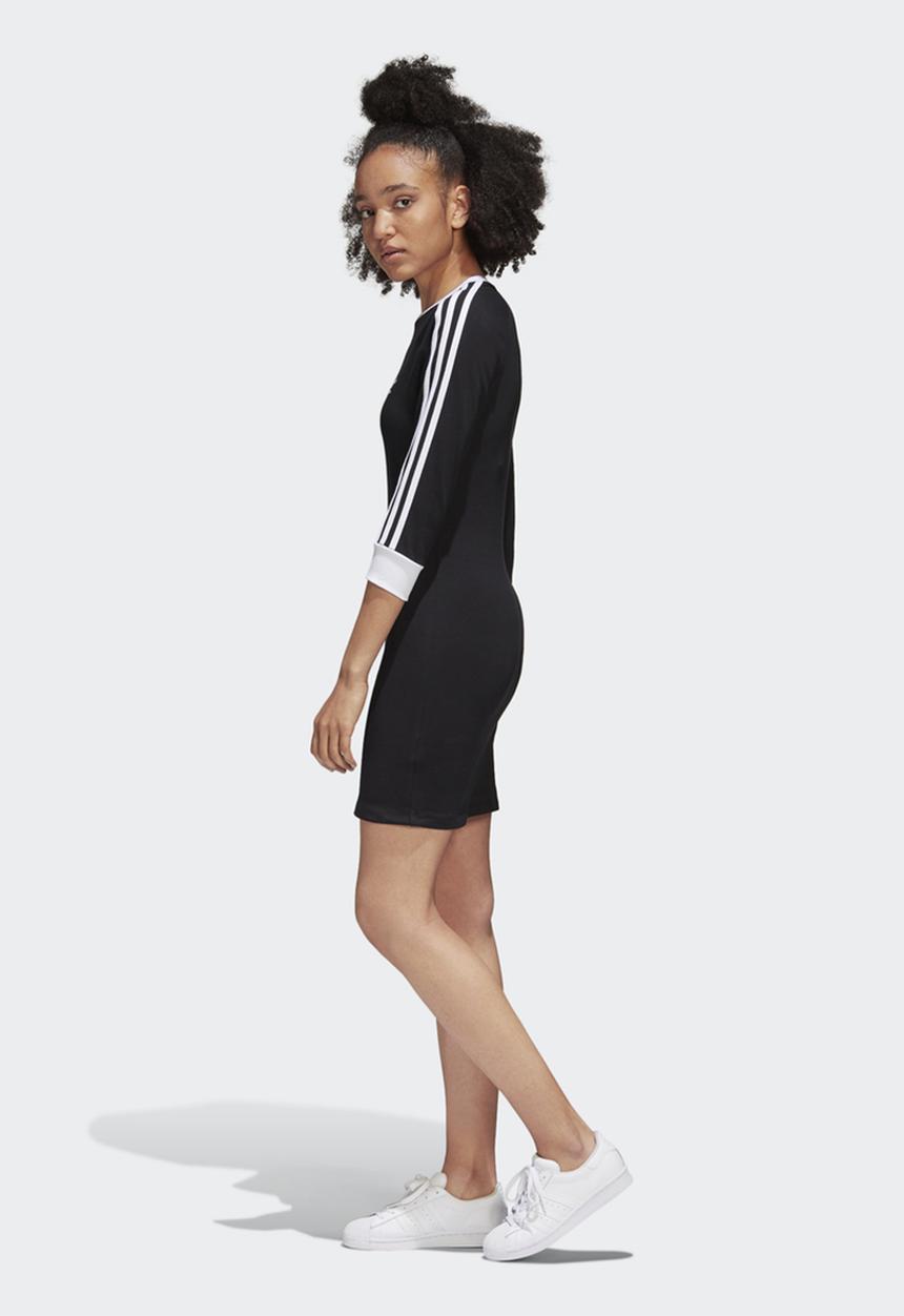 adidas Originals - 3/4 sleeve 3 stripe dress - black