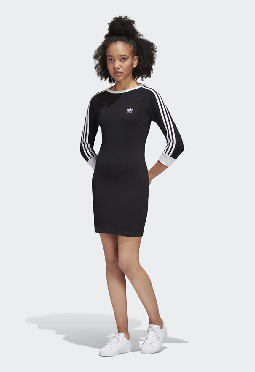 adidas Originals - 3/4 sleeve 3 stripe dress - black