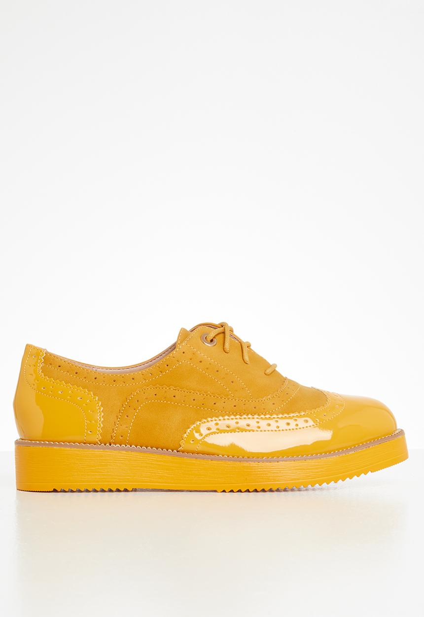 Seduction - Patched flatform brogue - mustard 