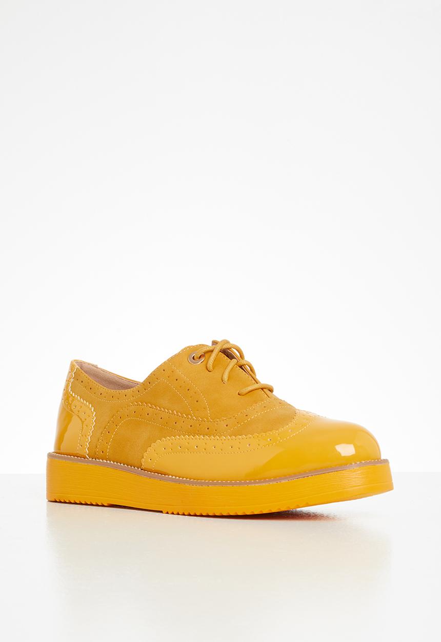 Seduction - Patched flatform brogue - mustard 