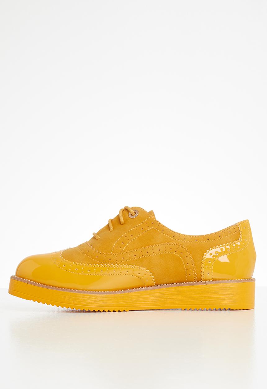 Seduction - Patched flatform brogue - mustard 