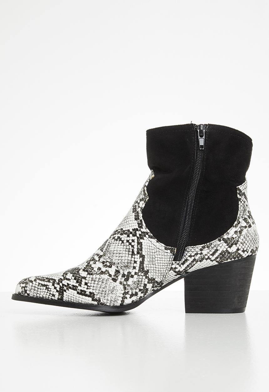 Seduction - Western ankle boot - black & white 