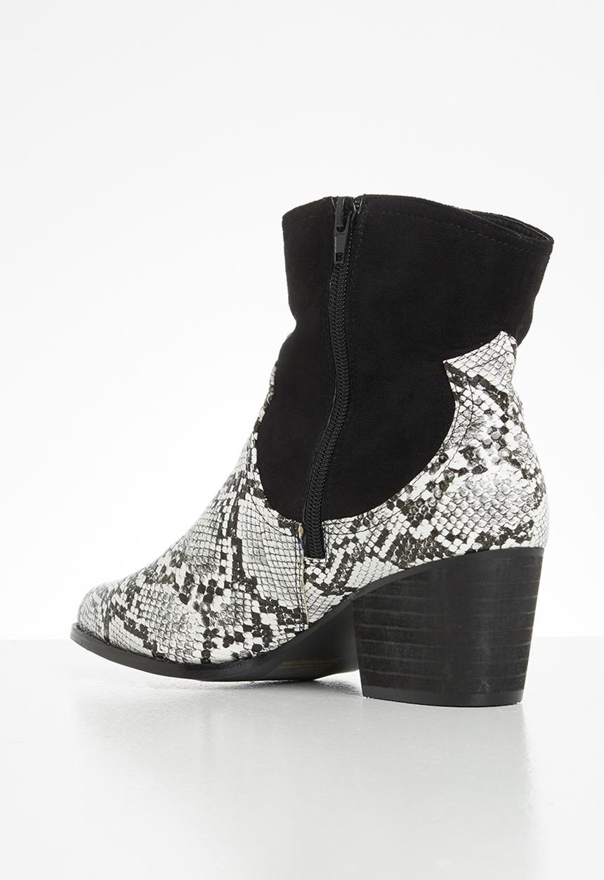 Seduction - Western ankle boot - black & white 