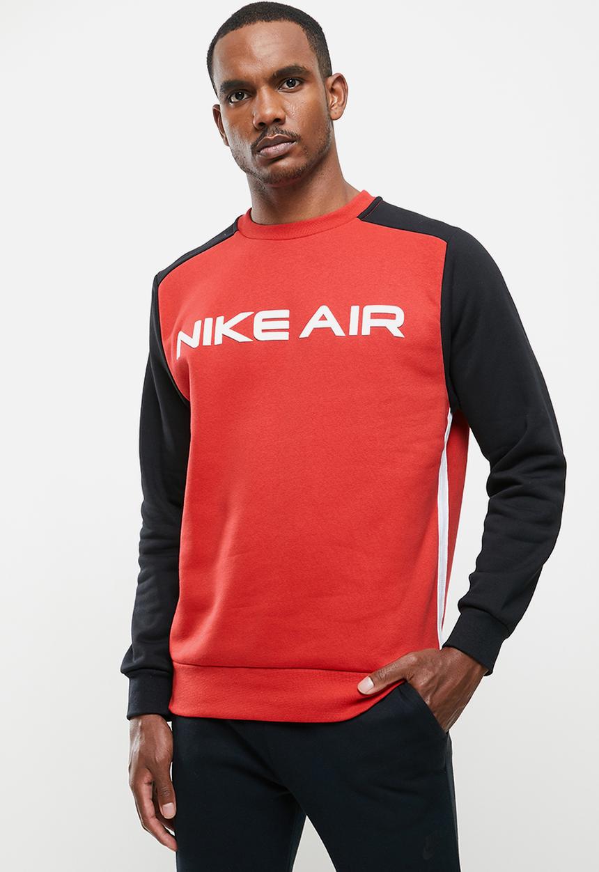 Nike - Nsw nike air flc crew  - red & black