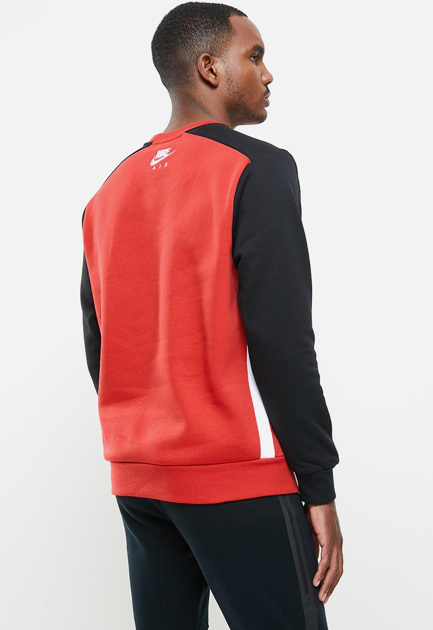 Nike - Nsw nike air flc crew  - red & black