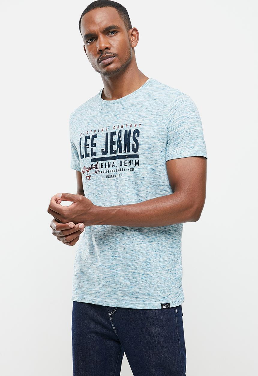 Lee  - Clothing company injection tee - turquoise & white