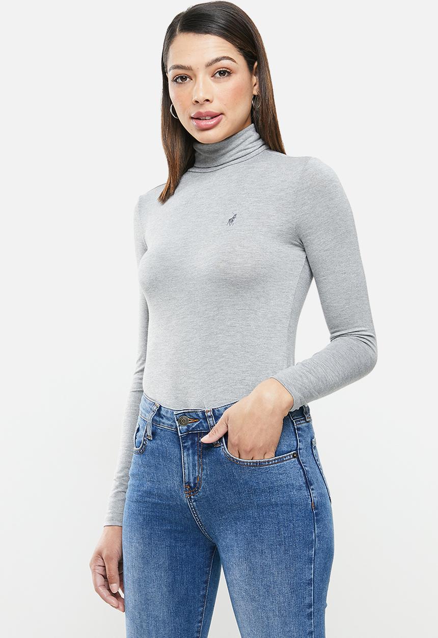 POLO - Brixton long sleeve second skin polo tee - grey 