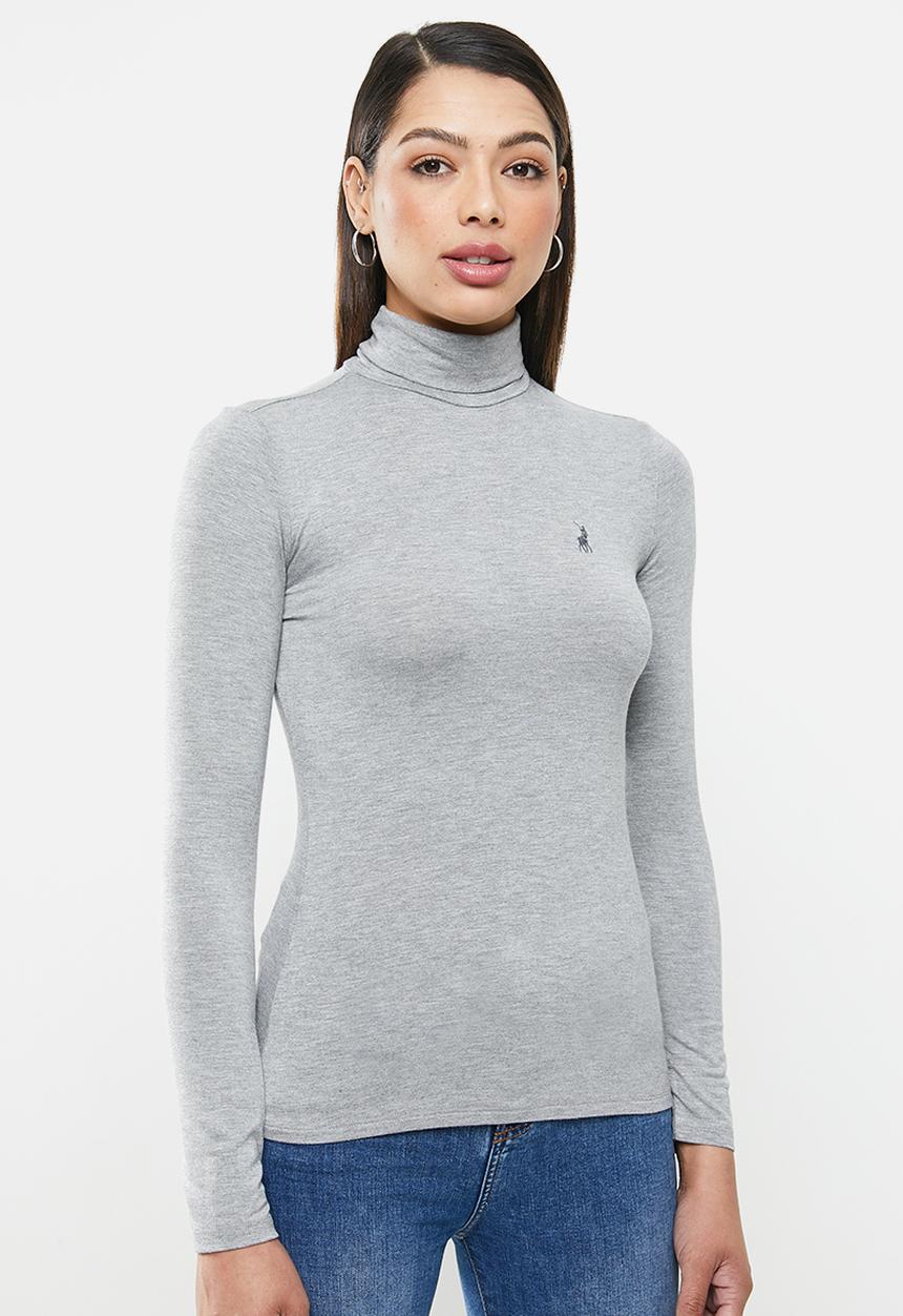 POLO - Brixton long sleeve second skin polo tee - grey 