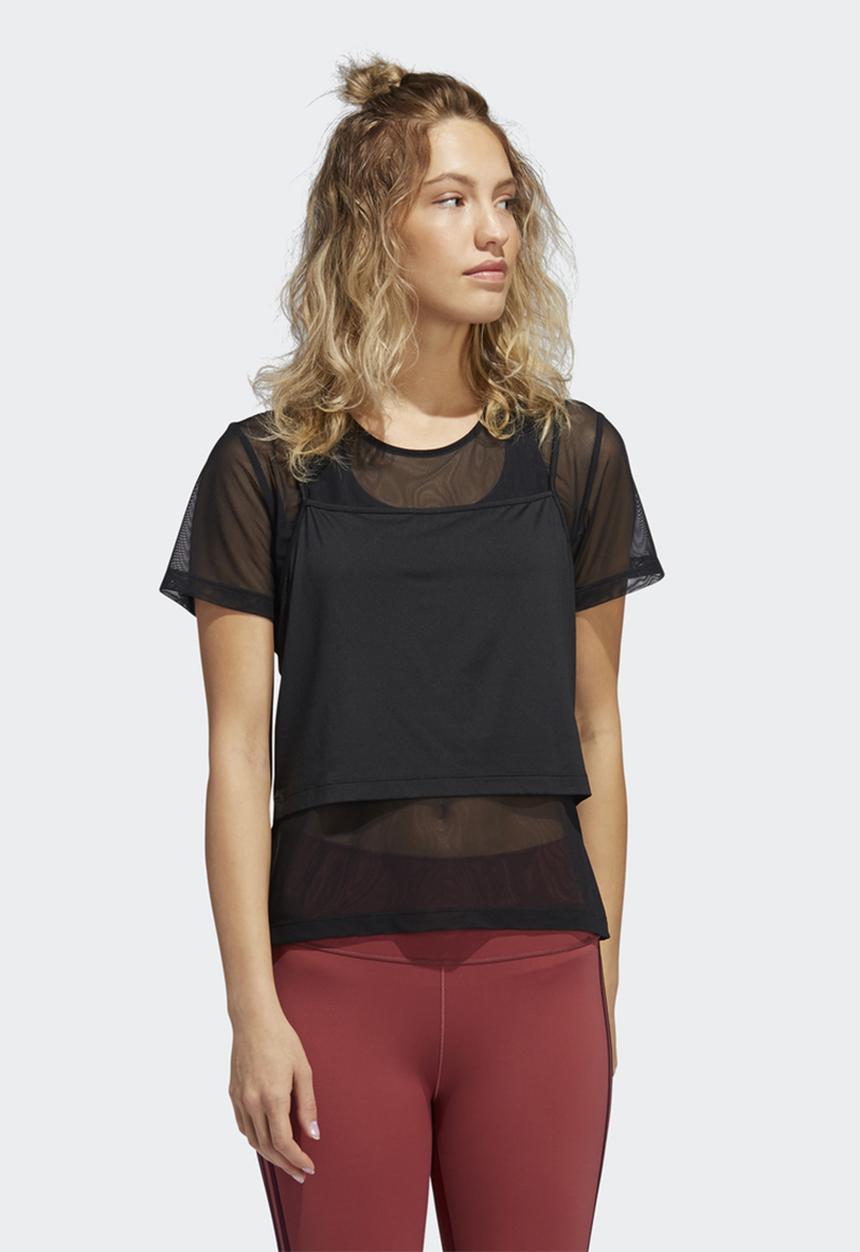 adidas Performance - Power 2in1 tee - black/white
