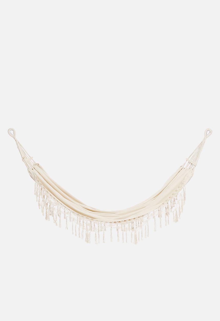 Fine Living - Brazilian lux hammock bed fringe - beige 