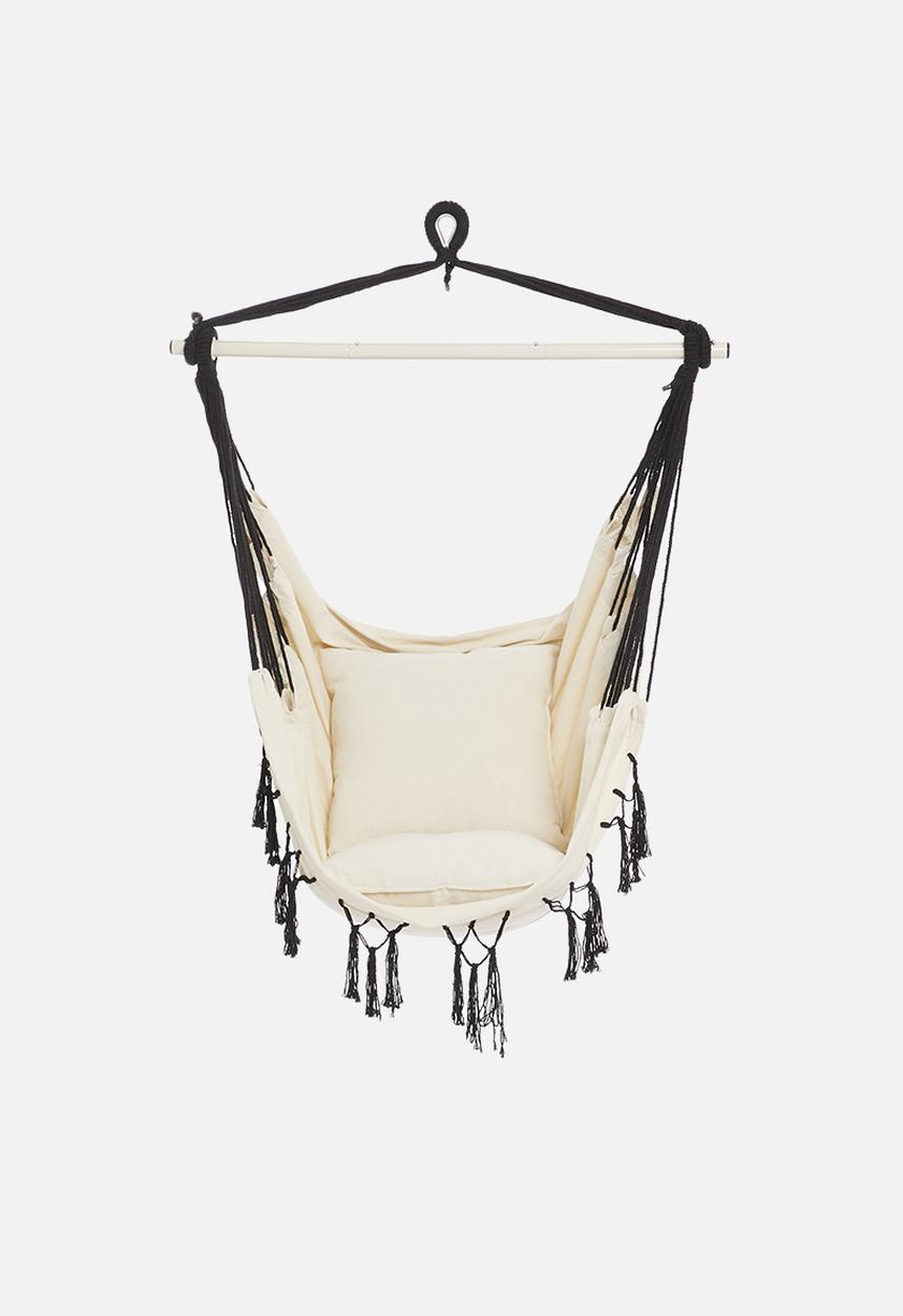 Fine Living - Elba hammock chair - white & black 