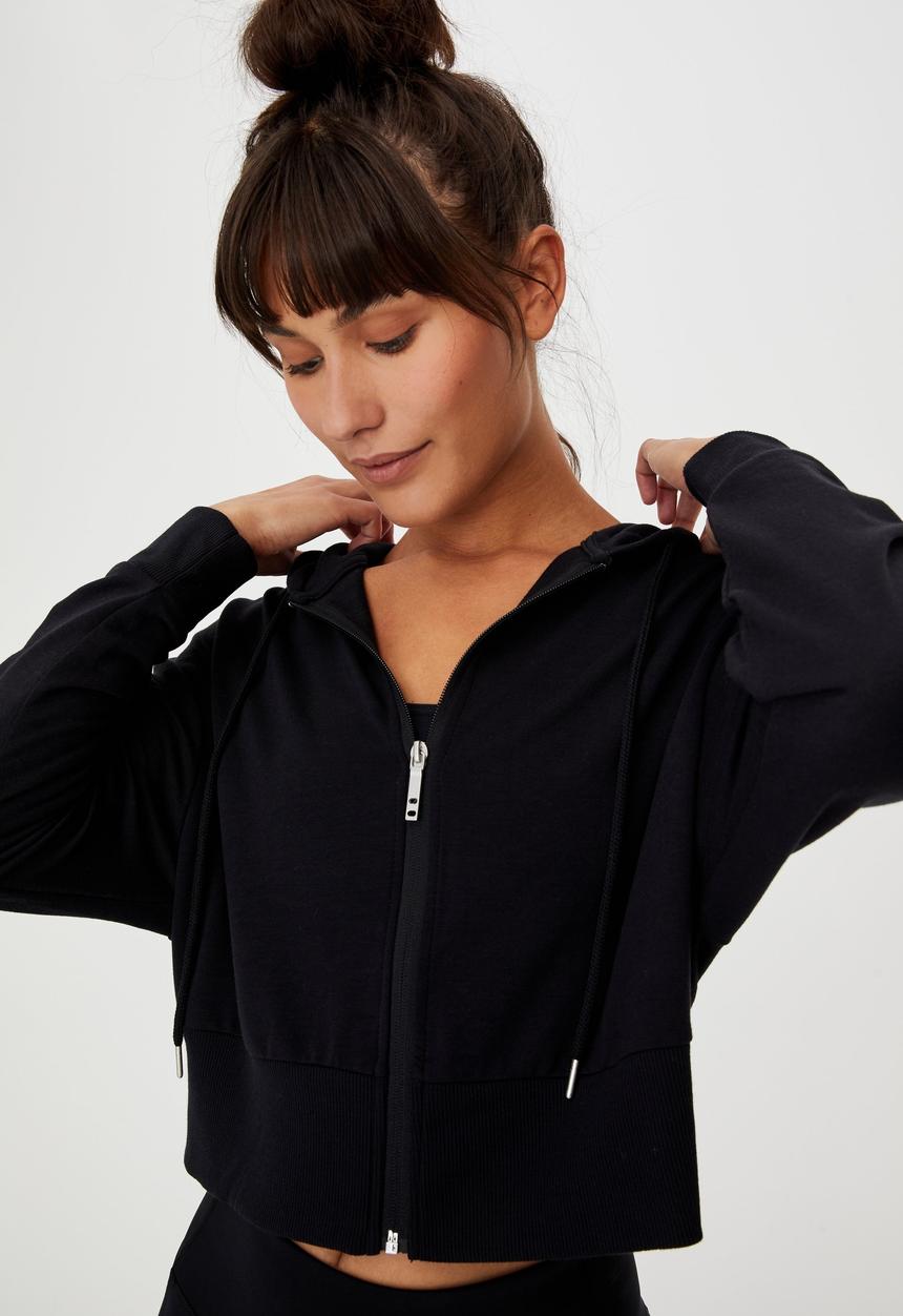 Cotton On - The ultra soft zip through hoodie - black
