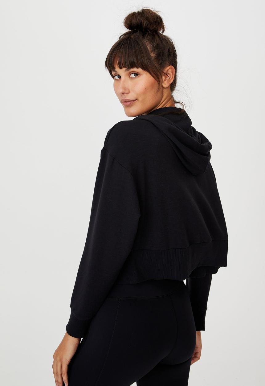 Cotton On - The ultra soft zip through hoodie - black