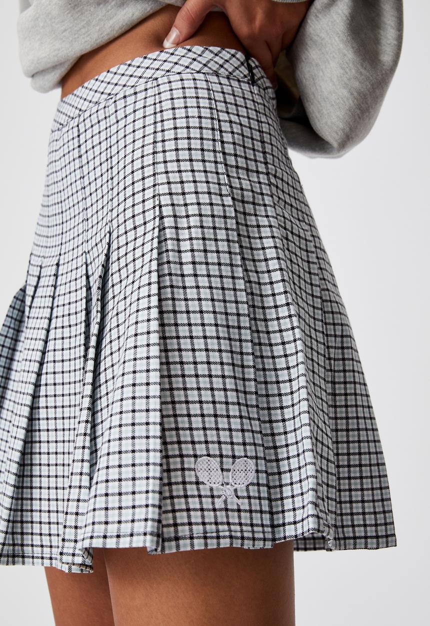 Factorie - Pleated skirt - ether & black 
