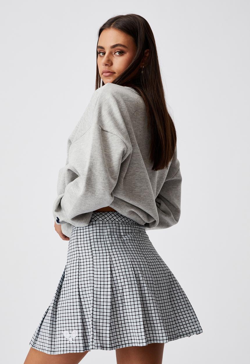 Factorie - Pleated skirt - ether & black 