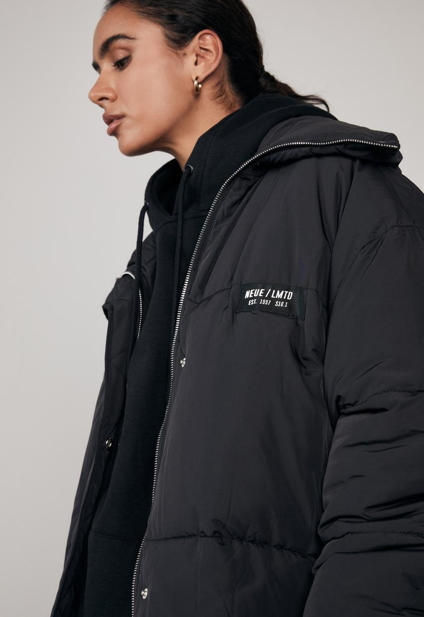 Factorie - Longline puffa jacket - black