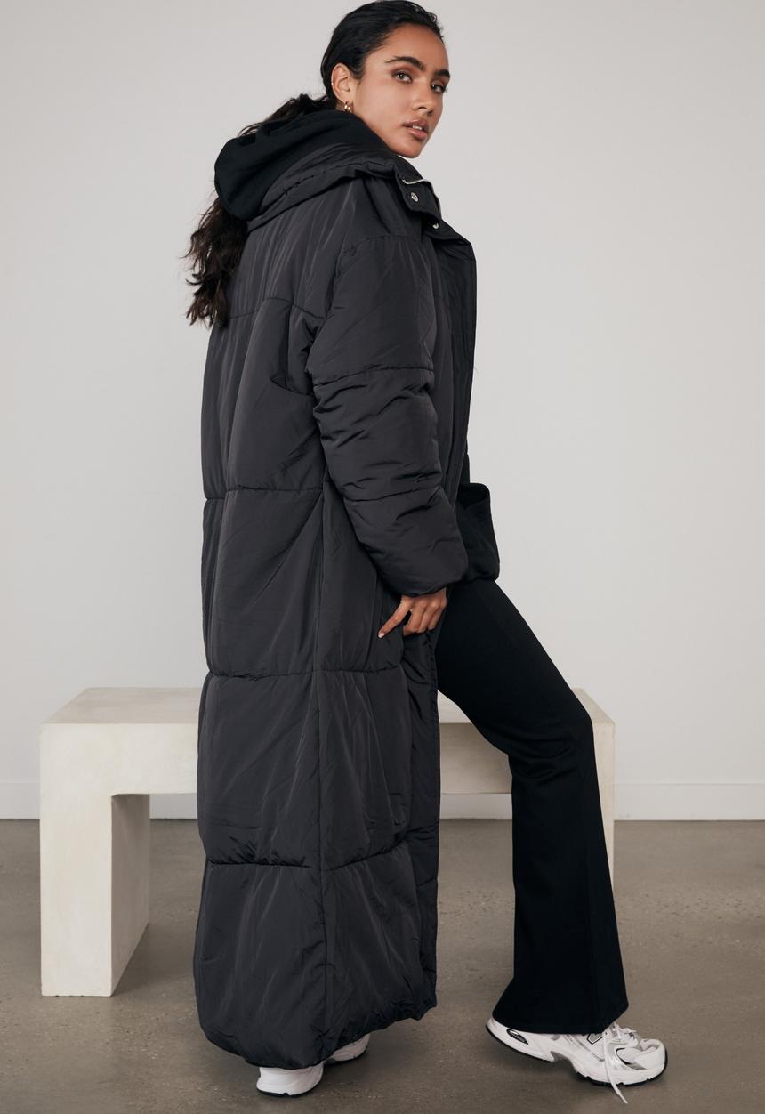 Factorie - Longline puffa jacket - black