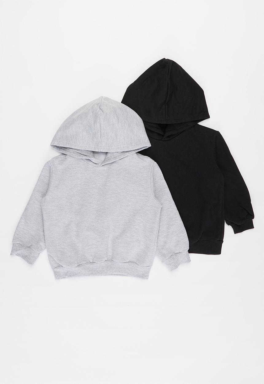Pop Candy - Boys 2 pack hoodies - grey & black 